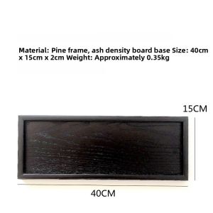 Black Wooden Rectangular Serving Tray