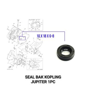 Seal Bak Kopling Jupiter (10x18x6) - Sil Sel Siel Karet Bak Block Blok Dalam Calter Kalter Kanan Kopleng Kupling Kupleng Coupling Clutch Yamaha Crypton Jupiter Z Vega Lama Vega R