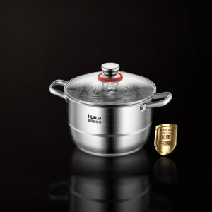 HUAJIDA | Stainless Steel Double-Handle Soup Pot for Induction and Gas Stoves