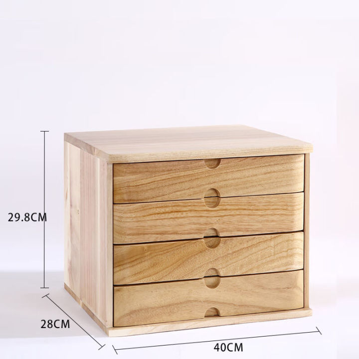 Wooden Desktop Organizer Box Drawer Style Solid Wood Office Box A4 ...