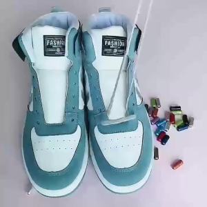 1Pair/3Pair Metal buckle Shoelaces 0.6 cm Flat Elastic Shoelace for Sneakers Kids and Adults Quick-Release Laces