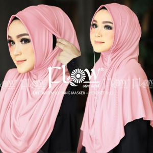 Premium Hijab Lipit Antem (Lubang Masker) By Flow Idea Hijab