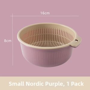 Double Layer Plastic Colander for Washing Vegetables and Rice Kitchen Use