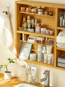 Nachuan Mirror Cabinet Storage Box Bathroom Wall Hanging Bathroom Cabinet Rear Partitioned Organizing Box Washstand Cosmetic Shelf