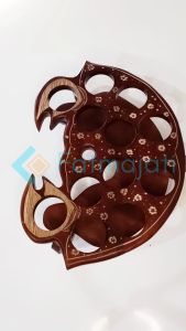MD2H- Tempat Aqua air mineral Gelas  kepiting  Kayu Jati Asli Blora isi 12lubang