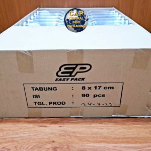 (/Dus 90pcs) Mika Tabung Toples D: 8cm × T: 17cm EP (EAZYPACK) Tebal Berkualitas.