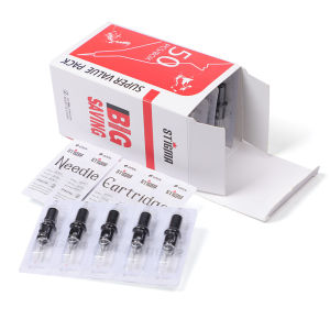 STIGMA 50Pcs/Box #10(0.30MM) #12(0.35MM) Professional Tattoo Cartridge Disposable Cartridges Permanent Body Art Supplies Accessories Black RS/RL/RM