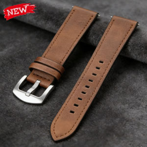 20mm 22mm Leather Strap for Samsung Galaxy Watch 7/6/5/4 40 44mm Gear Band Vintage Bracelet for Xiaomi Redmi Watch 5 Lite/Active