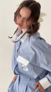 Sarin PuiPui pinstripe shirt NEW เสื้อเชิ้ต ลายปัก ปุยปุย sarin