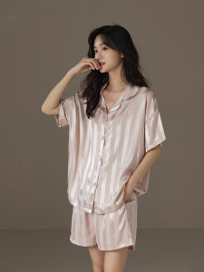me home wear | Cooling Technology Silk-Like Satin Summer Womens Home Wear Set