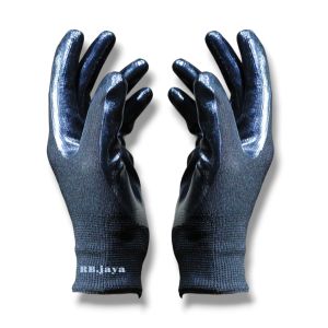 PROMO 12 & 6 Pasang Sarung Tangan Safety karet leater waterproof /sarung tangan Kerja / proyek