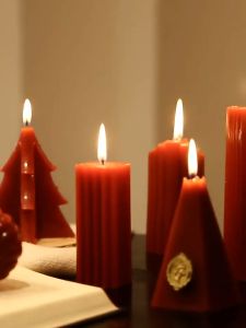 French wine red candle Retro cylindrical scented candle Romantic dinner wedding decoration