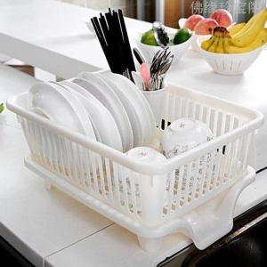 Kitchen Storage Rack Dish Drainer Plate Bowl Drain Shelf Sink Strainer Utensils Holder Plastic Countertop Organizer