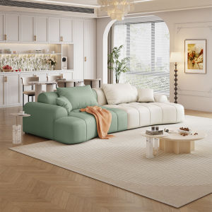 Arc Shaped Irregular Cat Scratch Resistant Anti-stain Compact Sofa Large Seat Width
