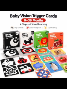 Thick Laminated Baby Visual Stimulation Cards High-Contrast Focus & Color Recognition 0–36 Months Early Learning Gift