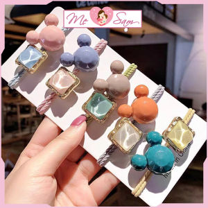 Dây cột tóc tai gấu đính đá nhiều màu sắc ngộ nghĩnh đáng yêu Shop Mẹ Sam