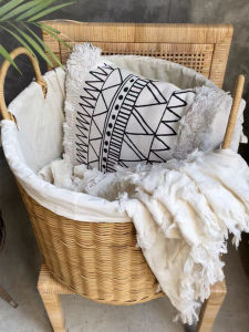 American Style Wicker Laundry Basket Dirty Clothes Bucket Storage Basket Toy Organizer Handmade Natural Fiber Cane Basket