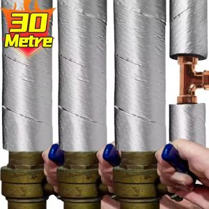 ม้วนเทปฉนวนท่อป้องกันการแข็งตัว30เมตรห่อท่อน้ำท่ออะลูมิเนียมแผ่นโลหะบางแช่แข็งแขนเทปฉนวนสำหรับฤดูหนาว