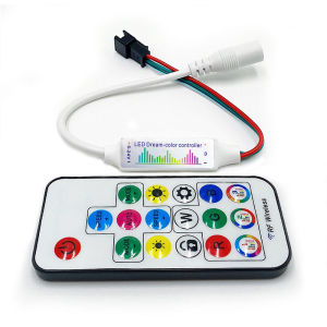 WS2812B WS2811 RGB Led Strip Light Controller With 17Keys RF Music Remote For Lighting TV Backlight Home Decoration DC5-24V
