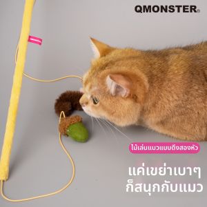 QMONSTER | Cheese-Shaped Double-Ended Interactive Cat Teaser