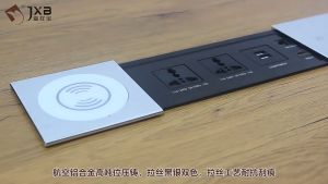 Embedded Desktop Socket Side Sliding Hidden Multi-function Socket With Wireless And USB Charging