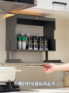 DECCO Foldable Wall Mounted Kitchen Rack and Storage Box Under Cabinet Organizer Shelf Rak Dapur Boleh Lipat Dinding - Fulfilled by DECCO SHOP
