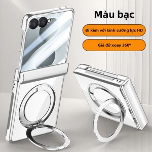 Ốp Điện Thoại Có Chân Đế Từ Tính Xoay 360 Độ Magsafe Cho Samsung Galaxy Z Flip 8/7 Với Giá Đỡ Vòng Bảo Vệ Trục Bằng Kính Cường Lực