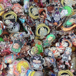 Bandai | 50pcs/set One Piece Anime Resin Accessories Cute Image Laminating Acrylic Cream Glue Phone Case Refrigerator DIY Gift Patch