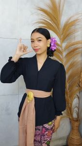 dOoOb (HANYA KEBAYA) Baju Kebaya Airlow Polos Lengan Kerut Kebaya Bali Murah