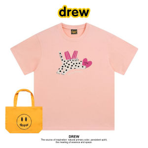 Áo Thun Cotton in Hình Mèo Drew Smiley Face Quần Áo Cặp Đôi Mùa Hè Áo Thun Tay Ngắn Thường Ngày Cho Nữ