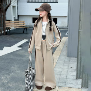 MPW | Girls Fashionable Embroidered Cardigan Sweatshirt Set Two Pieces Korean Style Summer Clothes For Children Ages 3-14