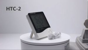 Taffware HTC 2 alat ukur Termometer Suhu kelembapan Ruangan digital Jam alarm Kalendar Humidity