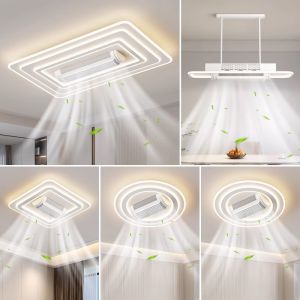 New Invisible Bladeless LED Ceiling Fan Light Chandeliers Remote Control Living Room Smart Ceiling Fan Lamp Home Decor Bedroom