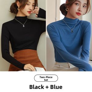 MiiOW | Slim Fit Half High Collar Base Shirt Womens Autumn Winter Fashionable Outerwear Inner Matchings MiiOW Cat Person Style