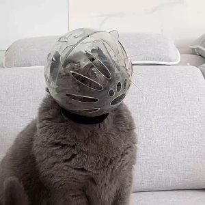 SKISOPGO Pet Collar Anti Lick Astronaut Head Cover Anti Bite Recovery Protective Cat Muzzle Dog Space Hood Cat Accessories