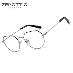 ZENOTTIC Women Men Polygon square Metal Frame Optical Glasses Male Modern Eyewear Industrial Design Non-Prescription Eyeglasses