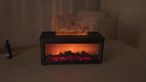 Aroma Air Humidifier Flame Fireplace Essential Oil Diffuser Desktop USB Cool Mist Maker Ultrasonic Aroma Diffuser with Remote