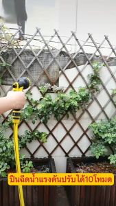 ปลีก/ส่ง หัวฉีดรดน้ำ ชุดสายยาง 4หุน ยาว 3ม.-100ม. อุปกรณ์หัวฉีดแรงดันปรับได้10ระดับ ประหยังแรง สะดวกสบายรดน้ำสวน-ต้นไม้