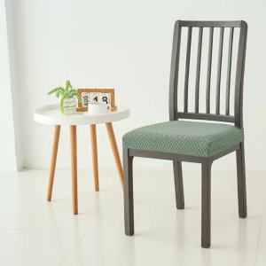 New Leaves Jacquard Dining Chair Seat Covers Solid Color Washable Chair Cases Removable Anti-dirty Chair Cushion Slipcover Hotel