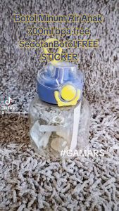 Botol Minum Air XT3208 Plastik Anak 700Ml Kartun Lucu Bebas bpa 2fungsi Sedotan / tanpa sedotan FREE STICKER