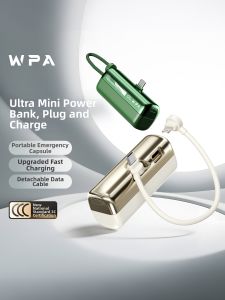 WPA | Portable Mini Capsule Power Bank Fast Charging Built-in Cable