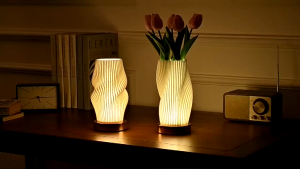 B&G Table Lamp Wood Base Desk Lamp INS Minimalist LED USB Plug Dimmable Table Night Lamp