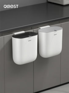 Kitchen Trash Can Wall Hanging For Home Toilet with Lid Toilet Living Room Wastebasket Cabinet Door Hanging Kitchen Waste Storage Bucket