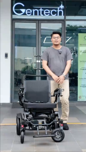 Electric Wheelchair 12Ah Automatic E-Folding Motorized Wheelchair Kerusi Roda Elektrik Ringan Orang Tua