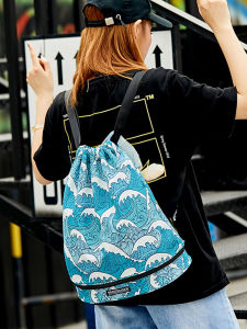 Waterproof Dry Wet Separation Drawstring Backpack Men and Women Swimming Beach Bag Opening Restricted Storage Backpack Sports Fitness Bag