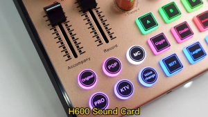 Siborie H600 Sound Card Audio USB External H600 Kartu SuaraTekstur Logam Mixer Audio Live
