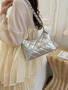 BAORUIFU | Patent Leather Quilted Chain-Strap Shoulder Bag