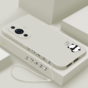 Huawei Nova11 Ultra Soft Liquid Silicone Case Womens Style Protective Cover Anti-Fall Panda Design Full Lens Protection