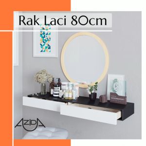 RAK AMBALAN DINDING DOUBLE PINTU LACI [80×20cm]: Meja Rias Gantung Minimalis Terbaru RakLaci Serbaguna