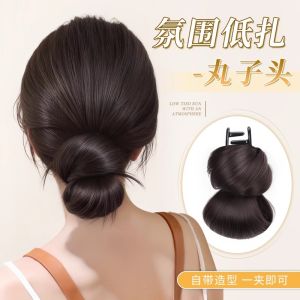 Low Bun Hair Wig Hair Claw Bun Headband Artificial Hair Natural Fluffy Hairpin Essential Tool for Updo Hair Accessories